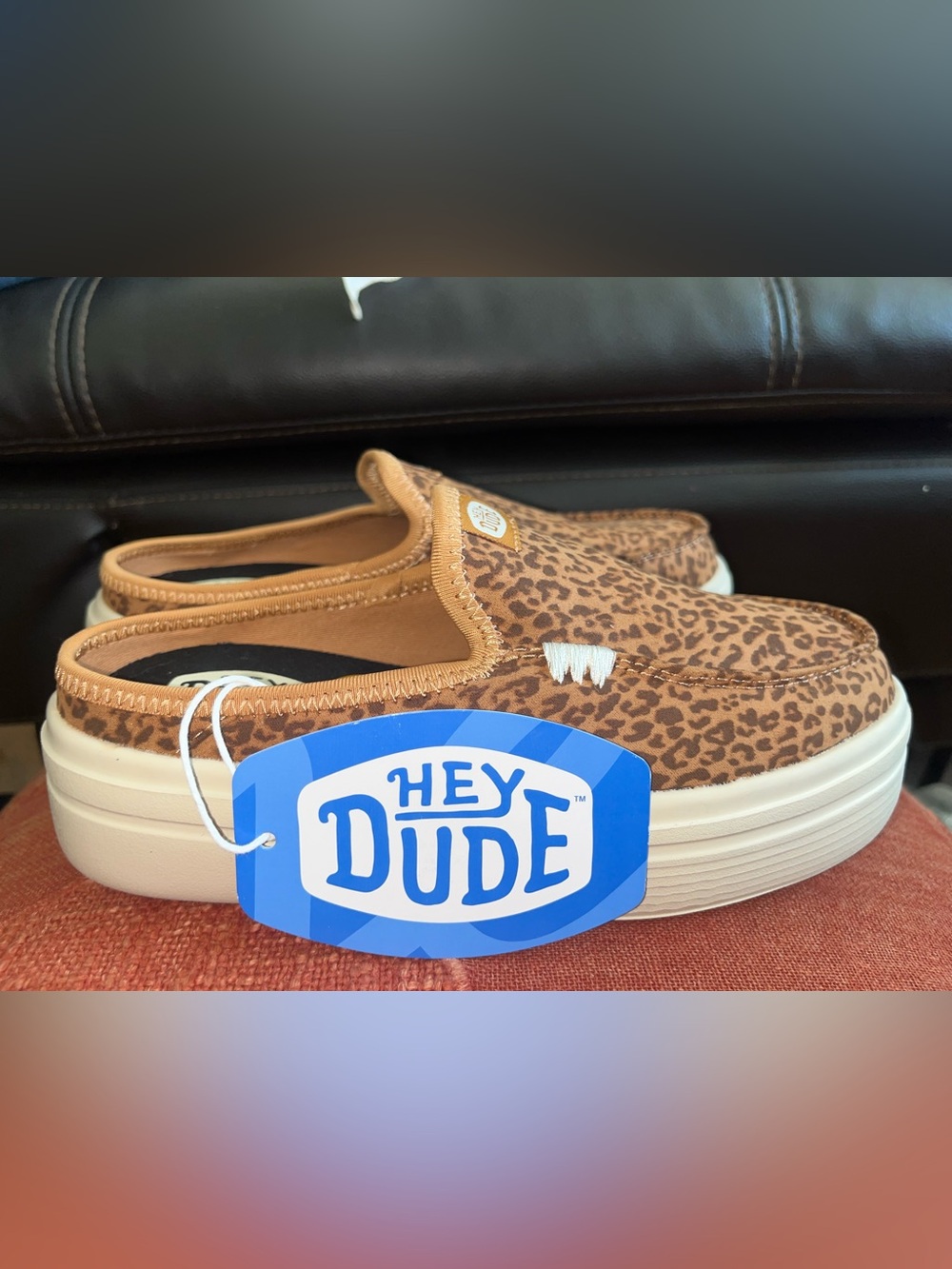 Hey Dude Kids Slip-On Sneakers in Leopard Brown Sz 3 NEW NWT